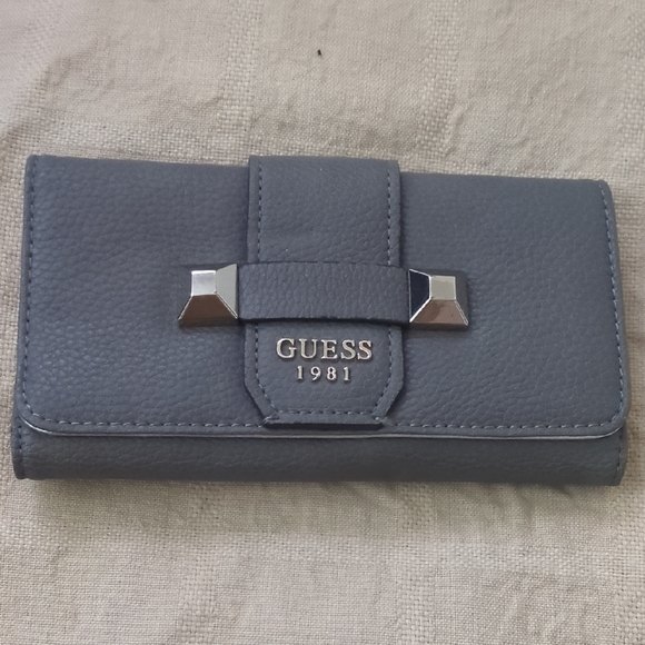Guess Handbags - GUESS Charcoal with Gold Interior Multi- Sectional Women's Wallet ONLY $25